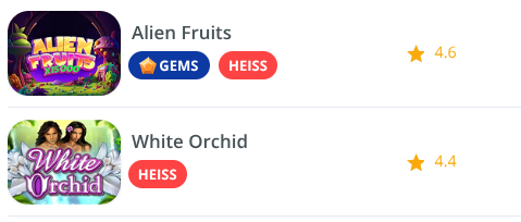 SlotsMate-Edelstein-Kennzeichnung bei Spielen